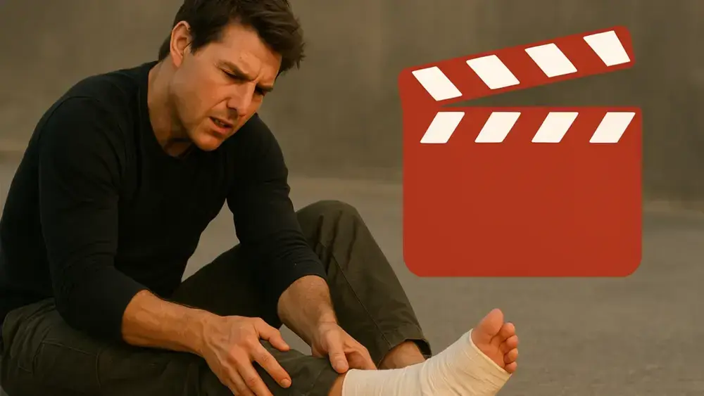 Tom Cruise fraturou tornozelo em qual filme?